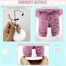 1/2 Pieces Adjustable Metal Doll Holder, Ins Style, Display Holder For Teddy Bear/Figurine 12-15 Cm, Black/White Base, Portable Photo Accessories (Multi-Angle Fixation + Teddy Doll Storage)