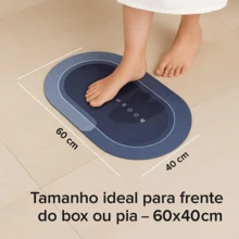 Tapete Mágico Antiderrapante Super Absorvente - Azul - Visão 5