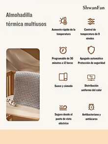 Winter Companion Constant Temperature Heating Pad 9-Level Temperature Adjustment Multi-Stage Timer Setting Automatic Shut-Off Protection Premium Ultra-Soft Fabric Machine Washable Heating Pad Suitable For Multiple Uses - US A Type Plug(110-127V) - View 10