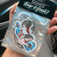 JDM STYLE,Cool Anime Girl Wtih Car Design, Car Air Fresheners - Hanging Rearview Mirror Scented Tablets, Cool Automotive Decor, Paper-Based Vehicle Air Freshener Combo Set With Assorted Designs, Gift For Friends - Multicolor - View 8