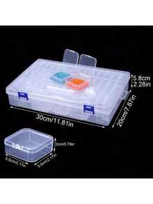 2个/1个15格透明可拆卸收纳盒，适用于缝纫、渔具、工艺品、珠宝、化妆品和其他小物件的收纳整理 - 無色 - 查看 14