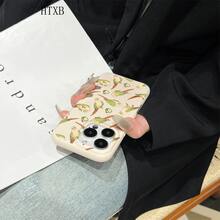 El teléfono con textura de lichi estampada es compatible con las series 16 Pro, 16, 15 Pro, 14, 14 Plus, 13, 13 Pro, 12 Pro y 12 Pro, y es un teléfono de regalo de cumpleaños duradero y resistente a las huellas dactilares - Negro - Ver 3