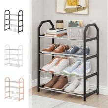 1 pieza Organizador de zapatos de 4 niveles, con diseño minimalista y ahorro de espacio. Cuenta con un marco de metal y estantes de plástico. Diseño montado en la pared que ahorra espacio en el piso. Alta capacidad de peso. No requiere ensamblaje. Fácil de instalar. Ideal para apartamentos pequeños y dormitorios. Perfecto para entradas, salas de estar y dormitorios.