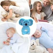 Juguetes de peluche para dormir, muñecos de nutria de peluche, juguetes para bebés con función de respiración, luz y música, muñecos para niños, regalos para recién nacidos - Azul - Ver 2