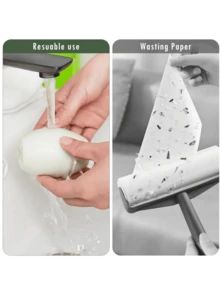 2pcs Reusable & Washable Lint Roller - Strong Adhesive For Pet Hair, Lint & Dust Removal On Clothes, Furniture, Fabrics. -Friendly Alternative - 綠色 - 查看 4