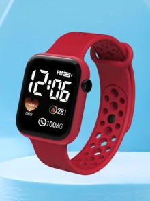 2pcs/1pc Kids Youth Student Love Design Casual TPU Material LED Digital Display Electronic Sports Watch For Daily Life Suitable For Couples Birthday Gifts Party Vacation Best Choice For Halloween, Christmas, Valentine's Day, Mother's Day, Holiday Gifts