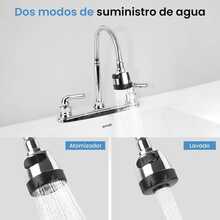 Grifo de cocina, grifo giratorio de 360° de acero inoxidable - Cromo - Ver 4