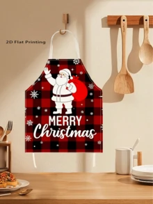 1 pièce Tablier édition limitée de Noël, tablier en lin durable, cadeau pour maman/amoureuse, tablier de cuisine pour fête de Noël, accessoire de cuisson, grande taille 55*68cm