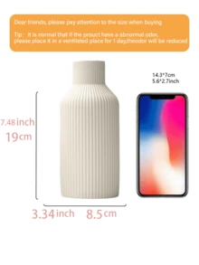 1 Stück/Set Weiße Vase - 3/1 dekorative kleine Vasen, moderne bohemian rustikale Heimdekoration, inklusive Schilfrohr und getrocknete Blumen Dekoration, kreativer Ständer, kann auf Schreibtisch, Bücherregal, Eingangsbereich platziert werden - Retro Morandi Vasensatz, Handwerksausstellung, TV-Schrank Soft-Dekoration, beige Vase, Blumengeschenk, Geburtstags- oder Abschlussgeschenk - Verschiedenfarbig - Übersicht 9