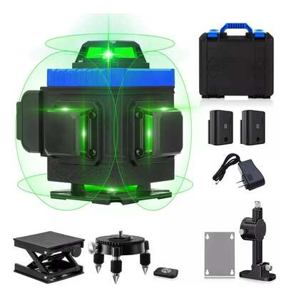 Kit de nível a laser 4D, nivelamento automático, para construção, 16 linhas