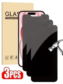 3pcs Tempered Glass Screen Protector, Compatible With Apple 16e/11/12/13/16/16 Pro Max/14/15 Pro Max, 17/17 Pro/17 Pro Max/17 Air, 9H Hardness, Anti-Peeping, Anti-Theft, Anti-Scratch/Anti-Shatter, Waterproof, Anti-Fingerprint, Easy To Install - Black - View 18