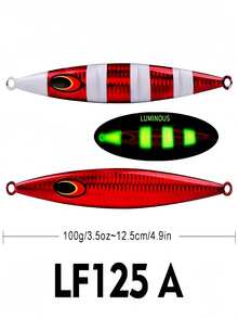 TACKLEPIONEER 1pc Saltwater Fishing Lure, Glow-In-The-Dark Metal Blade Lure, 3D Eyes, Available Sizes: (30g/1.06oz)(60g/2.12oz)(100g/3.53oz)(150g/5.29oz)(200g/7.05oz)(250g/8.82oz), Multiple Colors Available, Suitable For Deep Sea, Boat Fishing, Nearshore Fishing, Can Attract Tuna, Mackerel, Grouper And Other Fish, Ideal Choice For Fishing, Lure Fishing, Metal Blade Lure, Fishing Gear, Also A Great Gift For Friends And Family. - Multicolor - View 14