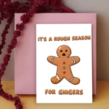 1pc Funny Christmas Greeting Card, It's A Rough Season For Broken Gingerbread Man Holiday Card, Humorous Xmas Gift For Friends Family, Funny Seasonal Wishes Greeting Card For Christmas Party, Xmas Stationery Gift - Multicolor - View 9