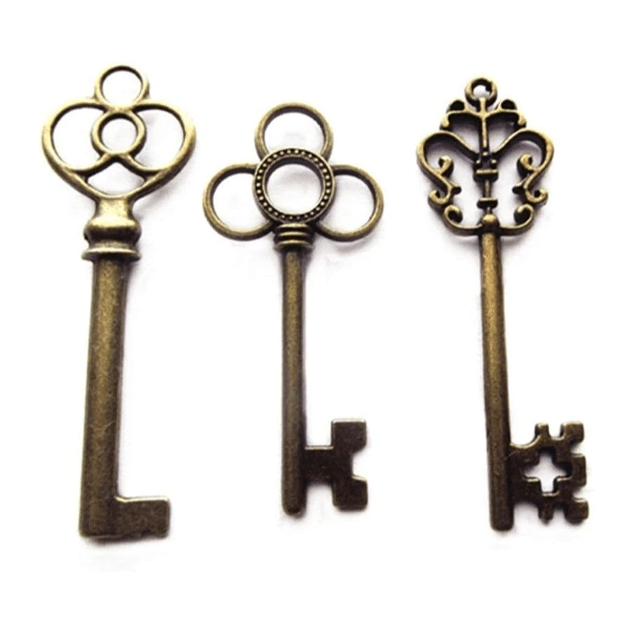 Aokbean Mixed Set Of 30 Large Skeleton Keys In Antique Bronze - Set Of 30 Keys - ColorF - 查看 1