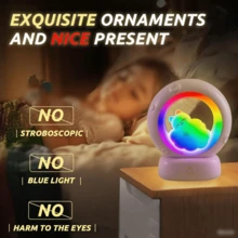 Luz nocturna de gato durmiendo RGB, luz de cama recargable por USB, luz LED colorida, lámpara de escritorio con función de degradado de color, diseño lindo, adecuada para luces decorativas en dormitorios, salas de estar y oficinas