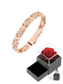 1pc Women's Pure Copper Four-Leaf Clover Copper Bracelet, Equipped With 3500 Gauss Powerful Magnetic Pure Copper Magnetic Bracelet - Four Leaf Clover - View 11