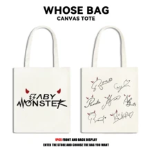 Kpop Idol BBMONSTER/MONSTIEZ/HELLOMONSTERS Idol Signature Bag RAMI,AHYEON,RORA,ASA,RUKA,CHIQUITA,PHARITA Fan Support Tote Bag,Handbag, Reusable Shopping Bags, Foldable Large Capacity Casual Grocery Bags,Tote Bag