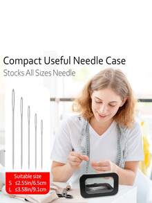 1pc/2pcs Multi-Functional Magnetic Sewing Needle Box - Stainless Steel Organizer, Strong Magnetic Attraction For Needles, Buttons & Craft Supplies - Portable Embroidery Accessory Storage Box, Magnetic Needle Holder With Clear Acrylic Cover - Powerful Sewing Pin Storage Box - & Visible Needle Holder For Sewing, Quilting & Crafts, Black Skylight Cover Magnetic Absorption Box, Magnetic Storage Box For Eyeshadow, Blush, Lipstick Samples - Black - View 3
