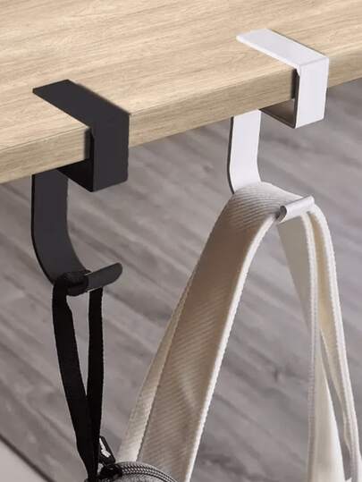 1 creatieve rugzakhaak, artefacthaak voor mobiele hangtas op kantoor, draagbare haak voor bijzettafel, zwarte haak voor studentenbureau, opbergorganizer voor bureau, terug naar school, vakantiecadeau, werktashanger