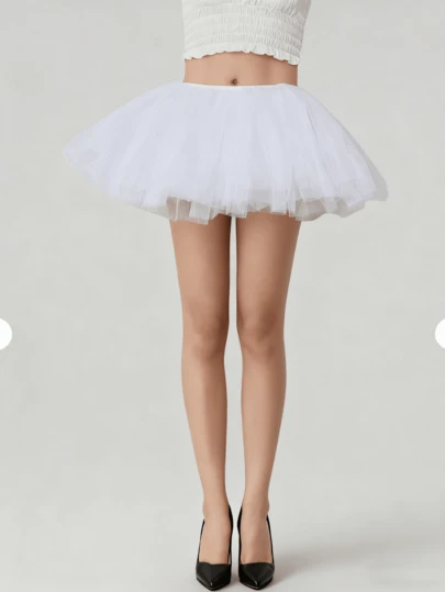 Enagua de tul blanca y negra estilo Lolita, vestido de fiesta de mujer para cosplay, crinolina nupcial infantil, tutú de ballet, Halloween