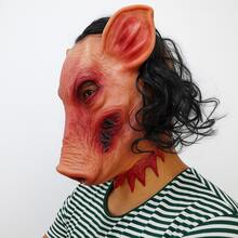 Máscara Para Halloween Cerdo Saw Disfraz Cosplay Terror Personaje - Rosa coral - Ver 2