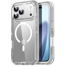 适用于 iPhone 16/15/14/13/12/11 系列透明手机壳，兼容 MagSafe，三层磁性充电盒，iPhone 16 Pro Max 重型防震防摔手机壳，适用于圣诞节、生日、新年礼物、冬季、送给家人、朋友、生日、女朋友、男朋友的礼物 - 黑色 - 查看 30