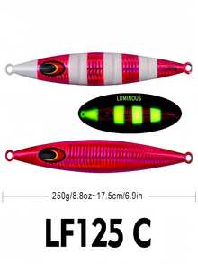 TACKLEPIONEER 1pc Saltwater Fishing Lure, Glow-In-The-Dark Metal Blade Lure, 3D Eyes, Available Sizes: (30g/1.06oz)(60g/2.12oz)(100g/3.53oz)(150g/5.29oz)(200g/7.05oz)(250g/8.82oz), Multiple Colors Available, Suitable For Deep Sea, Boat Fishing, Nearshore Fishing, Can Attract Tuna, Mackerel, Grouper And Other Fish, Ideal Choice For Fishing, Lure Fishing, Metal Blade Lure, Fishing Gear, Also A Great Gift For Friends And Family. - Multicolor - View 30