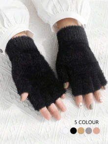 Women's Warm Fingerless Gloves, Knitted Wrist Warmers, Suitable For Outdoor Sports, Fit For Winter Christmas Gift Thermal Warm Winter
