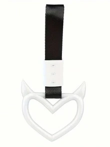 1Pc Rings Heart Shaped Car Handle Straps Drift Charm Rear Bumper Warning Ring Decor Subway Bus Broken Heart Handle For Car Interior