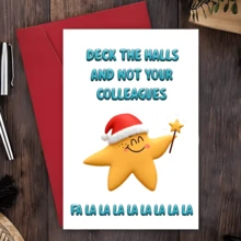 1 张有趣可爱的圣诞贺卡 - 圣诞老人帽子星星卡通设计，适合发送给朋友、家人、丈夫、儿子 - 彩色 - 查看 5