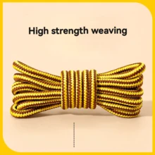 2 Pairs Thick & Sturdy Round Shoelaces, Elastic & Non-Slip, Suitable For , Outdoor Boots, Hiking Shoes, Combat Boots