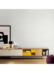 Peel & Stick 3D Linen Wallpaper - Waterproof, Removable Contact Paper For Living Room, Bedroom, Kitchen, Dorm Decor - Easy Apply Solid Color Wall Sticker Rolls