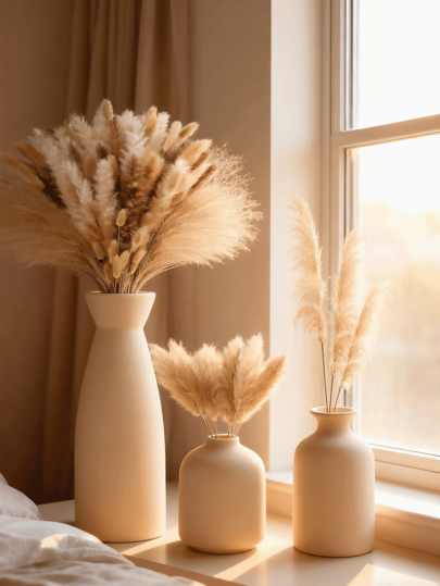 1pc/Set Of Vase ation Desktop Ornaments, Moderne Bohemian Farmho Home ation, Pampas Grass Dried Flower Vases, Creative Bookshelves, Tables, Bookshelves Small Dining Tafel Living Room Office Entrance Bedroom Glass view 4