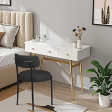 2 Teddybär-Samt-Esszimmerstühle, Schlafzimmer-Lounge-Sessel, minimalistische Esszimmerstühle im europäischen Stil Mit weichen Kissen und Metallbeinen, in mehreren Farben erhältlich Weihnachtsmöbel