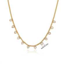 1 Peça Colar de Borla com Zircônia em Gota de Água Luxuoso para Mulheres e Meninas, Colar Gargantilha Feminino com Pingente em Forma de Lágrima, Borboleta e Coração, Banhado a Ouro 18k, Aço Inoxidável, Presente de Joias - 1 - Visão 16