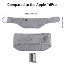 1pc Classic Gray Graphene Heating Waist Belt 2-In-1, USB Powered Mobile Heating Pad, 3 Heat Settings, Crystal Velvet Skin-Friendly Material, Smart Constant Temperature Lumbar & Hand Warmer, Portable For Office & Home Use, Christmas/Halloween/Birthday Gift For Girlfriend/Parents/Friends
