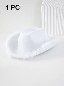 2/3/6顶粉色单身派对牛仔帽，带羽毛装饰，情人节帽，舞会帽，音乐节Y2K风格，适合狂欢节，生日婚礼单身派对新娘，订婚礼物 - 派對帽 - 查看 12