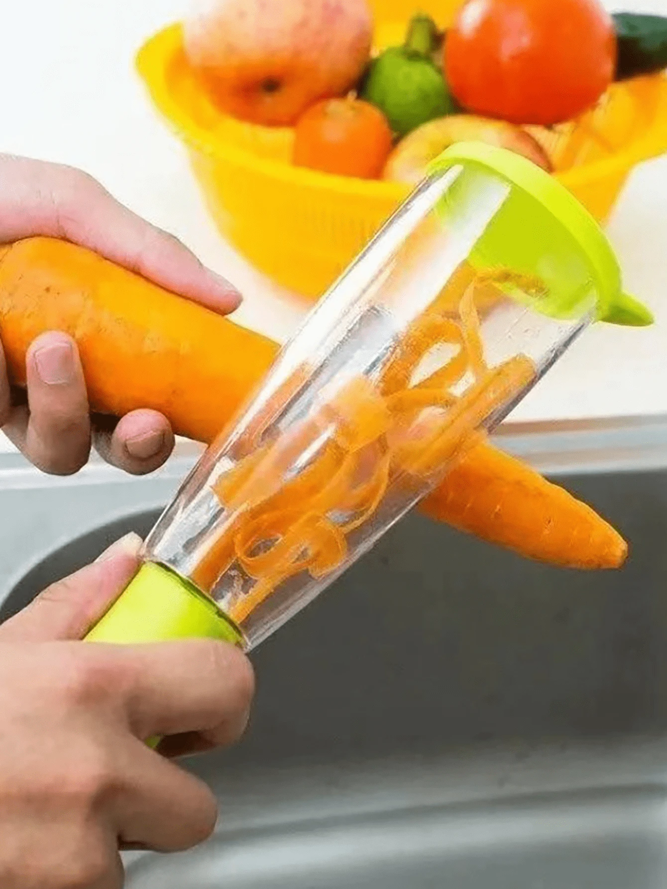 1pc Peeler, Capable Of Storing Peels - Multicolor - View 1