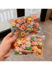 120pcs Gentle No-Hair-Pull Elastics For Girls, 60PCS Mixed Size Snag-Free Hair Ties For Sensitive Scalp, Braiding, Ponytail, Perfect For School, Dance - 彩色 - 查看 4