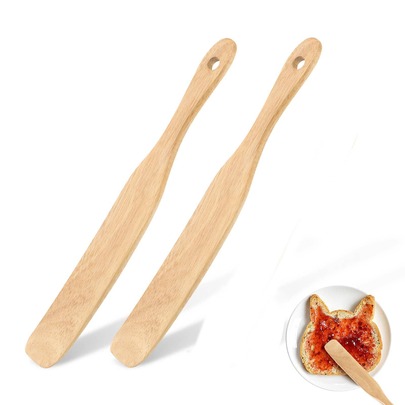Teak Cream Spatula Non‑Stick Wooden Cooking Spatula, Wood Spurtles Kitchen Tool, For Cooking With Jam Knife, Teak Wood Sourdough Scraper & Spatula - 10" Non-Scratch Kitchen Utensil With Hanging Hole, Fit For Bakers & Home Cooks