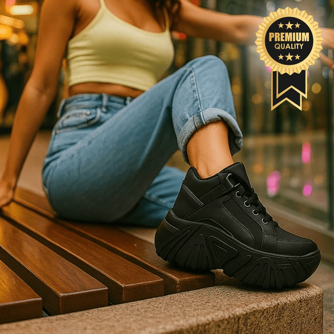 Women's Buffalo PM Sneakers With High And Soft Sole Platform With 7cm High Sole Promotion Immediate Shipping - 黑色 - 查看 1