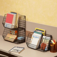 Cesta Colgante de Alambre Dorado de 3 Niveles Moderna - Organizador Versátil de Frutas y Almacenamiento para Cocina, Decoración de Sala de Estar - Negro - Ver 10