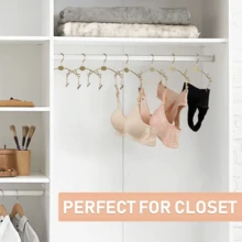 Perchas 10-30PCS Metal Ropa Interior Sujetador Rack Durable Moda Ropa Perchas gancho Lencería tienda Mostrar Percha con Clips - Rosa Oxidada - Ver 5