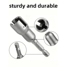 1pc Butterfly Bolt Socket Wrench 6.35mm Hex Shank Socket Adapter Nut For Power Tool Slotted Electric Screwdriver, Tools For Men - Default - View 6