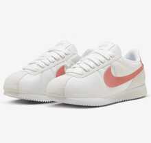 Nike New Lightweight Cushioned Retro Design Outdoor Unisex Classic Cortez Textile Abrasion-Resistant Comfortable Lightweight White Pink Swoosh Casual Low-Top Sneakers, Fashionable Versatile Casual Commuting Shoes, Style Essential HM3697-161 - White Pink - View 1