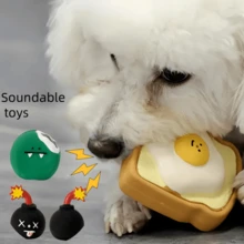 1 Peça de Brinquedo de Cachorro em Látex com Formato de Macaron, Pão, Hambúrguer e Outras Bolas com Som de Mordida, Brinquedo de Cachorro em Formato de Hambúrguer, Brinquedo de Látex para Cachorro Resistente a Mordidas e Desgaste, Som Adequado para Cachorros e Outros Brinquedos Diários, Brinquedos e Suprimentos para Animais de Estimação