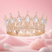 1 Peça Coroa para Mulheres com Cristais e Strass - Acessórios de Cabelo para Casamento, Presentes para Noiva e Dama de Honra - Fascinator, Acessórios de Fantasia para Halloween e Acessórios Essenciais para Festivais/Feriados de Aniversário