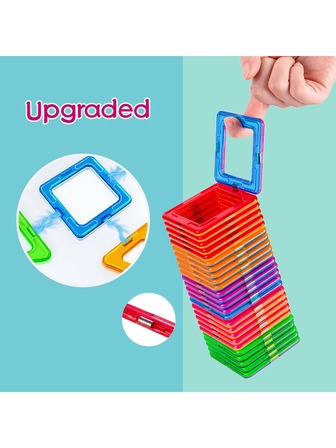 20/50/100 st magnetiska byggklossar DIY magnetiska plattor barnleksaker, designerbyggset, jul, påskpresenter (slumpmässig färg, medelstor)