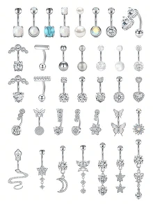 CIZME Belly Rings Short Bar Belly Button Rings Short Belly Button Ring Stainless Steel Belly Rings For Women 6mm Belly Button Rings Navel Rings Belly Button Piercing Jewelry 6mm, 1/4 Inch Short Belly Button Rings 14G 6mm Stainless Steel Short Belly Navel Button Rings For Women Men - Silver - View 2