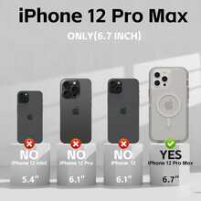 适用于 iPhone 16/15/14/13/12/11 系列透明手机壳，兼容 MagSafe，三层磁性充电盒，iPhone 16 Pro Max 重型防震防摔手机壳，适用于圣诞节、生日、新年礼物、冬季、送给家人、朋友、生日、女朋友、男朋友的礼物 - 黑色 - 查看 17